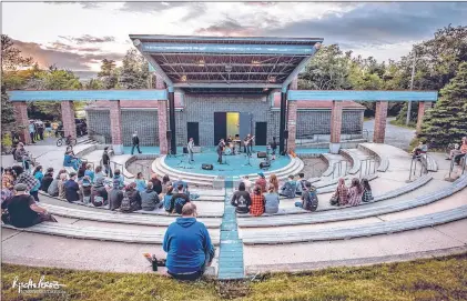  ?? RITCHIE PEREZ PHOTO ?? An evening punk show at the Bowring Park Amphitheat­re had an impressive turnout, with attendees interested in taking in local punk rock in a different setting.