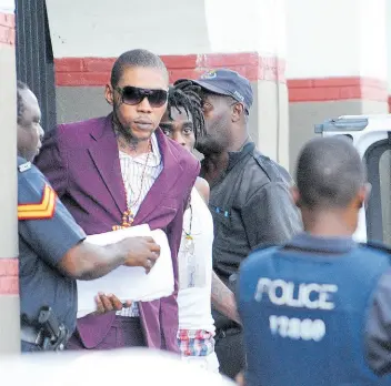  ?? FILE ?? File photo shows Adidja ‘Vybz Kartel’ Palmer as he left the Home Circuit Court on Thursday March 6, 2014.