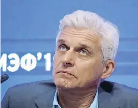  ?? MAXIM SHEMETOV / REUTERS ?? Tinkov al Fòrum Econòmic de Sant Petersburg del juny del 2019