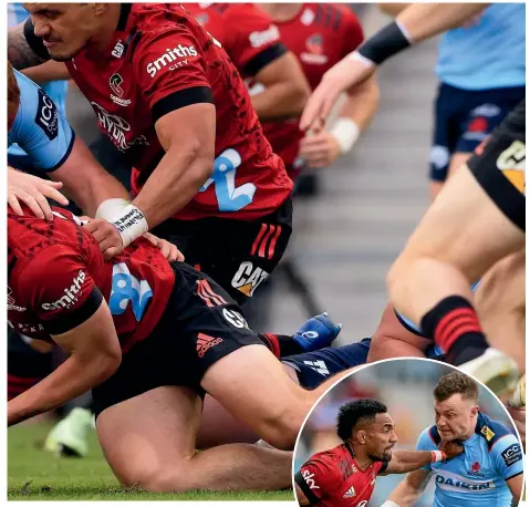  ?? GETTY ?? Fullback Will Jordan, above, wing Sevu Reece, right, and hooker Codie Taylor were among the Crusaders’ try scorers in Wollongong yesterday.