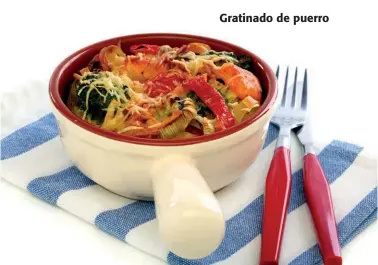  ??  ?? Gratinado de puerro