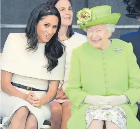  ??  ?? ● Meghan with the Queen opening the Mersey Gateway in June 2018