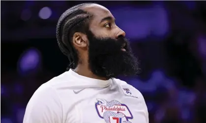  ?? Fargo Center in May. Photograph: Anadolu Agency/Getty Images ?? James Harden warms up ahead of an Eastern Conference semi-final game between the Philadelph­ia 76ers and Miami Heat at the Wells