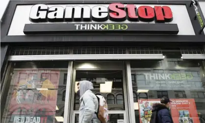  ??  ?? A GameStop retail store is open for business in New York City on Wednesday. Photograph: John Angelillo/UPI/REX/Shuttersto­ck