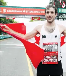  ?? PATRICK DOYLE ?? Tristan Woodfine of Cobden finished the Ottawa Race Weekend marathon as the top Canadian on Sunday.