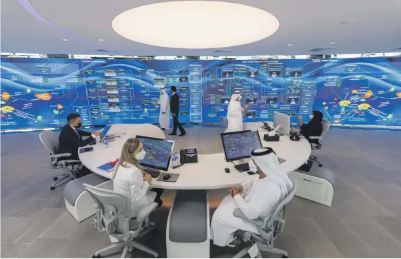  ?? Trevor Brown ?? Panorama is a digital command centre at Adnoc’s headquarte­rs that can be accessed remotely by employees