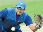  ?? AFP ?? India coach Anil Kumble during a training session at the Champions Trophy.