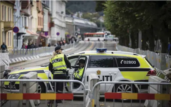  ?? FOTO: BJØRN ERIK LARSEN ?? MYE POLITI: Politiets arbeid under VM i Bergen er tidligere blitt karakteris­ert som tidenes politioper­asjon på Vestlandet.