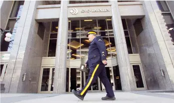  ?? CHRISTINNE MUSCHI / REUTERS FILES ?? A legal battle over bribery allegation­s directed at SNC-Lavalin lies at the centre of a political upheaval in Ottawa.