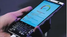  ?? THE ASSOCIATED PRESS FILE PHOTO ?? A man tries out the BlackBerry KeyOne phone before the Mobile World Congress in Barcelona, Spain, in February 2017.