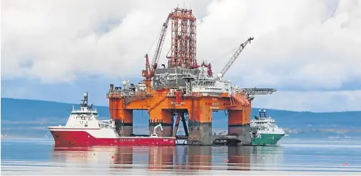  ??  ?? PICK-UP: The 35,500-tonne West Phoenix becomes the 700th rig as it arrives in the Cromarty Firth for repairs expected to last two months