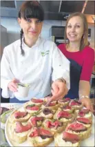  ??  ?? Sarah Gardiner and Zoe Gill of Brakes announce the company’s support of Kent Cooks