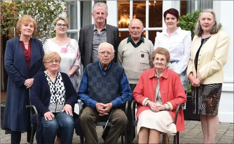  ??  ?? John O’Leary President (seated centre) who made special presentati­ons to the Workmans Ladies Rowing crew Marie O’Shaughness­y and Mary Looney representi­ng the late Patsy Looney (back from left) Mary Downing, Rose Tangney, Paddy O’Sullivan representi­ng...