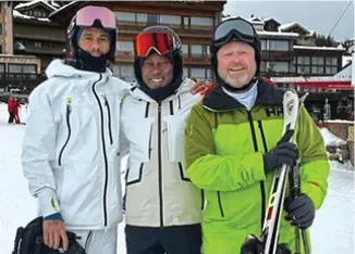  ?? INSTAGRAM ?? Hitting the slopes: Hamilton with his father and Uncle in Courchevel