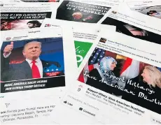  ?? JON ELSWICK/AP FILES ?? Some of the Facebook and Instagram advertisem­ents linked to a Russian effort to disrupt the U.S. political process. New rules could require more prominent disclosure for online ads.