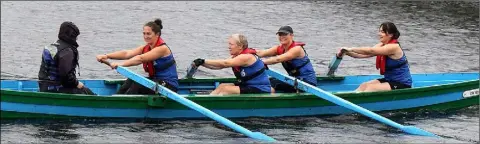  ??  ?? Edermine Ferry Rowing Club Pre Vet Women crew. Maria Moulds (cox), Carrie Doyle, Liz Ivers, Deirdre Kavanagh and Aine O’Mara.