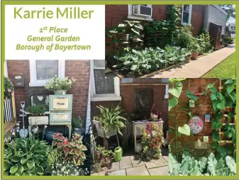  ?? PHOTOS PROVIDED BY THE HOME GARDEN CONTEST ?? This photo collage of a Boyertown garden was displayed during the 2019Home Garden Contest awards ceremony. Boyertown resident Karrie Miller won first place in the “General Garden” category.