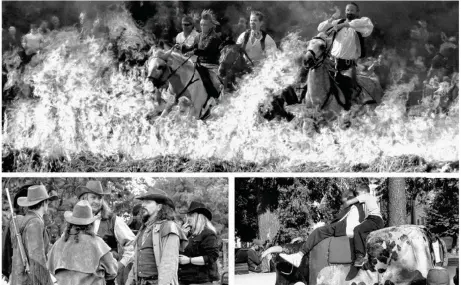  ??  ?? Cow-boys et amateurs de grandes chevauchée­s avaient rendez-vous au parc Robespierr­e pour la Fête américaine.