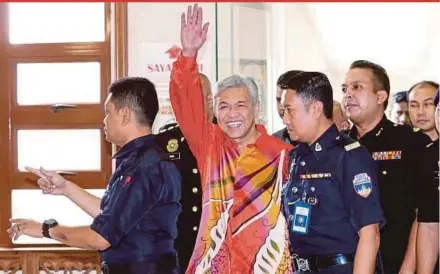  ?? FILE PIX ?? Umno president Datuk Seri Dr Ahmad Zahid Hamidi has been slapped with 45 counts of criminal breach of trust, money laundering and abuse of power.