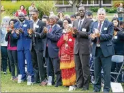  ?? GREG LYNCH PHOTOS / STAFF ?? Thursday’s event was the third consecutiv­e year the U.S. District Court in Cincinnati held a naturaliza­tion ceremony on Miami Hamilton’s campus.