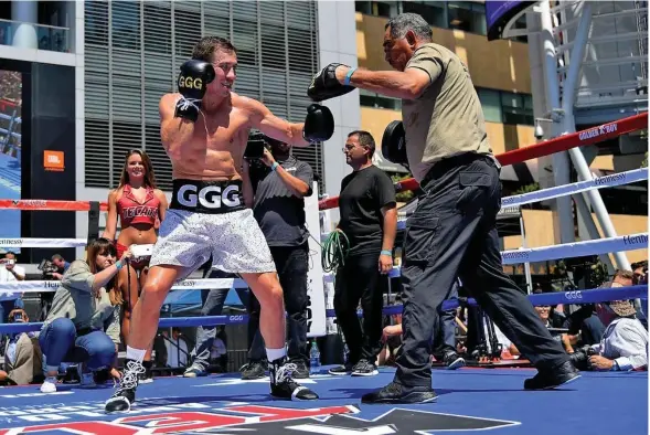  ?? Photo: Zimbio ?? Gennady “GGG” Golovkin hosts fans for an open workout at LA Live in Los Angeles, California. Chivas Regal has teamed up with GGG for The Chivas Fight Club, an initiative centred on boxing that extends to every individual with a fighting spirit from...