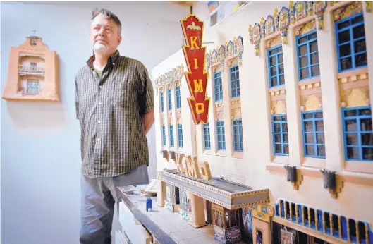  ?? MARLA BROSE/JOURNAL ?? Tim Prythero is creating a meticulous facade of the KiMo Theatre.