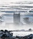  ??  ?? Snow drifts in fields surroundin­g the village of Zennor near St Ives, Cornwall