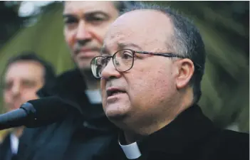  ??  ?? Archbishop Charles Scicluna speaks at a press conference in Santiago on Tuesday. Scicluna reported that a “listening service” of the Vatican in Chile will continue to collect testimonie­s from people who have been sexually abused by members of the...