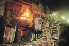  ?? DAVE JOHNSON THE WELLAND TRIBUNE ?? This file photo shows a pour at ASW Steel in Welland. Tim Clutterbuc­k, ASW's executive vice-president, is looking for ways to expand at the steel company to deal with the 25 per cent tariff imposed on steel.