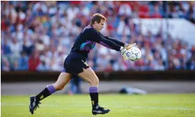  ?? ?? Andy Goram in action for Scotland during a Euro 1992 finals match between Scotland and Holland on 12 June 1992 in Gothenburg, Sweden. Photograph: Getty Images