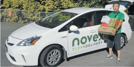  ?? MATT FLEMMING ?? Novex drivers love the Prius because of its fuel economy and reduced maintenanc­e costs, the company says.