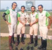  ??  ?? From left to right: Riyhad Kundanmal, Sunny Patel, Zahan Kapoor, Vishal Nihalani pose with their trophy at the Mahalaxmi race course on Friday evening.