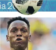 ?? FOTO: AP ?? Yerry Mina, héroe de Colombia al marcar el gol del triunfo contra Senegal, que por haber visto dos tarjetas más que Japón quedó eliminada del Mundial
