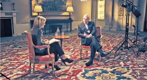  ?? ?? Royal car-crash: Emily Maitlis interviews Prince Andrew on Newsnight in 2019
