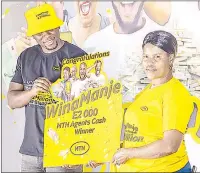  ?? ?? Nkwalini Mobile Money agent also walked away with the E2 000 cash prize.