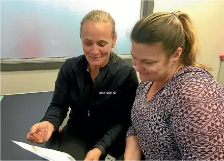  ??  ?? Going over the results of the Body Compositio­n Analysis with Kim from Body Audit NZ