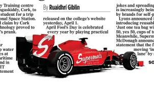  ??  ?? SOUPED UP: THE SUPERMAC’S ‘F1 RACING CAR’