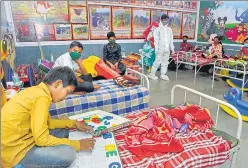  ??  ?? Children undergo treatment at a Covid care centre in Sangli on Friday.