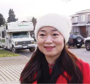  ?? LAURA KANE / THE CANADIAN PRESS ?? Karen Wang has bowed out of the byelection race in Burnaby South after singling out NDP leader Jagmeet Singh’s ethnicity in an online post. Wang apologized Wednesday.