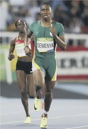  ??  ?? 0 Caster Semenya’s dominance in the 800 metres has led to claims she holds an unfair advantage.