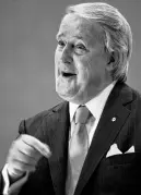  ?? ?? Former prime minister Brian Mulroney speaks Monday, Oct. 22, 2007, at the Lord Nelson Hotel in Halifax. The former prime minister was in Halifax to promote his book, Memoirs: 1939-1993.