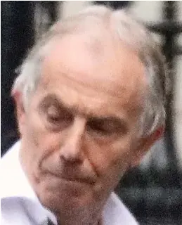  ??  ?? Thin on top: A casually-dressed Tony Blair, seen in London this week, shows that even he cannot defy the passage of time