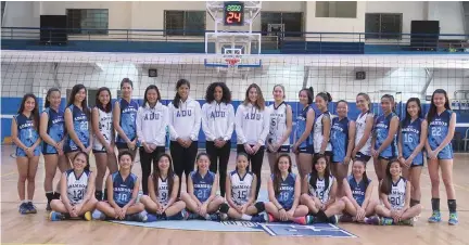  ??  ?? THE 2017 ADAMSON LADY FALCONS Volleyball Team with Assistant Coach Angeli Tabaquero, Assistant Coach Cherry Macatangay, Head Coach Airess Padda and Assistant Coach Michele Gumabao.