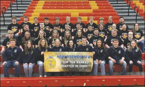  ?? Photo provided/Maria Homan ?? The New Bremen FFA chapter was recently recognized as a top ten chapter in the state of Ohio.