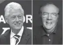  ?? Associated Press ?? Former President Bill Clinton, shown at left in this combinatio­n photo, and author James Patterson are collaborat­ing on a thriller, “The President is Missing,” to come out in June 2018. The book will be a joint release by Alfred A. Knopf and Little,...