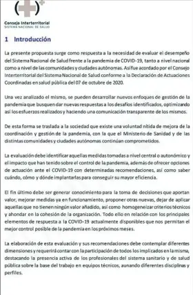  ?? EFE ?? Documento con las líneas maestras para analizar los fallos cometidos hasta la fecha