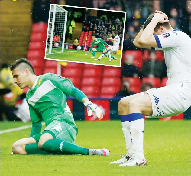  ?? PICTURES: Action Images ?? HOWLER: Scott Wootton looks dejected after scoring the own goal that eliminated Leeds from the FA Cup