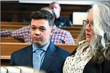  ?? MARK HERTZBERG / POOL PHOTO VIA AP ?? Kyle Rittenhous­e attends a pre-trial hearing at the Kenosha County Courthouse in Kenosha, Wis., on Monday.