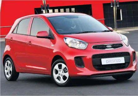  ??  ?? Kia Picanto LS. Cheeky styling and great warranty, but no ABS and only the driver gets an airbag.