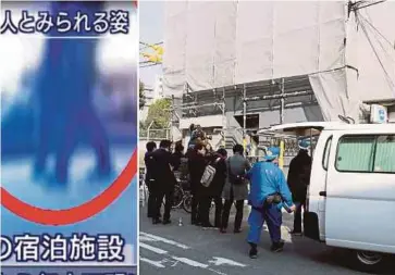  ??  ?? ANGGOTA polis Jepun menyiasat apartmen lokasi kepala wanita ditemui dalam beg. Gambar kiri, rakaman CCTV mangsa bersama lelaki disyaki. - AFP